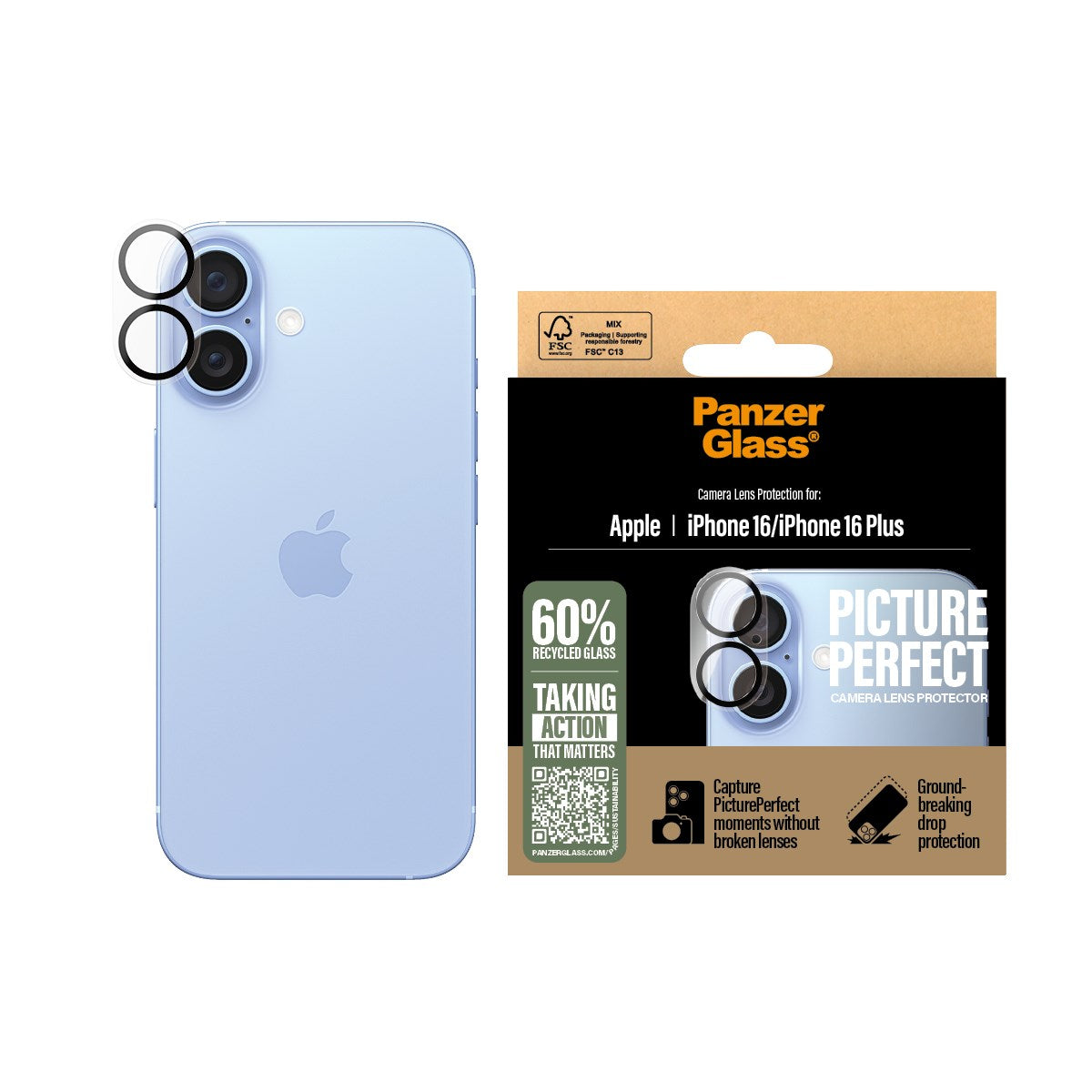 PanzerGlass® PicturePerfect Camera Lens Protector iPhone 16 | 16 Plus